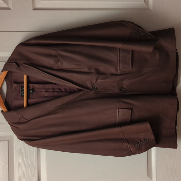 Men's Jos A Banks Signature Collection Leather Blazer - Picture 1 of 4
